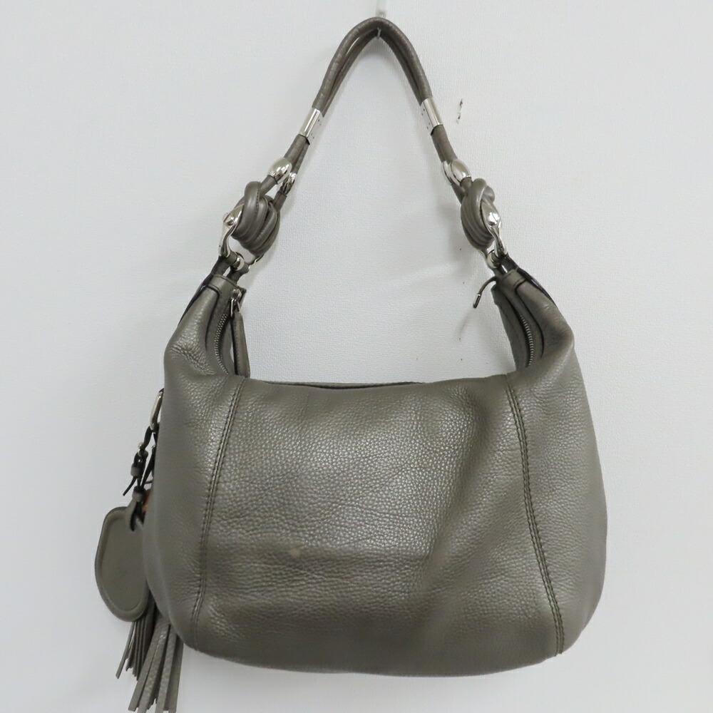 Gucci Gray Bamboo Metallic Bag Shoulder One